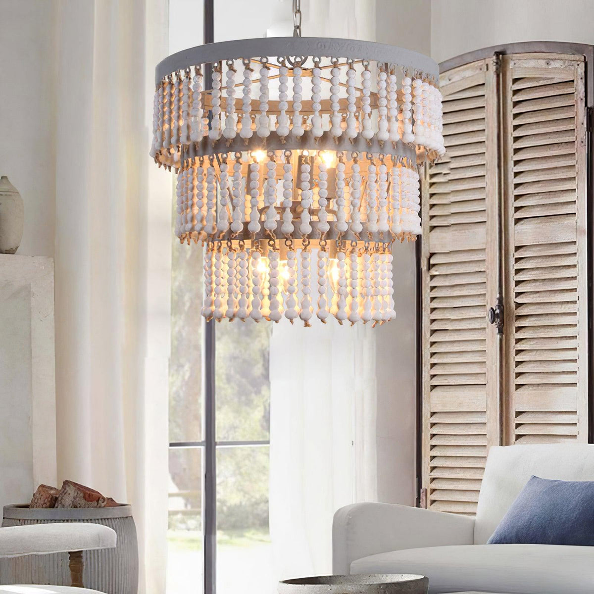 Lustre Junon en bois et métal – vue 10