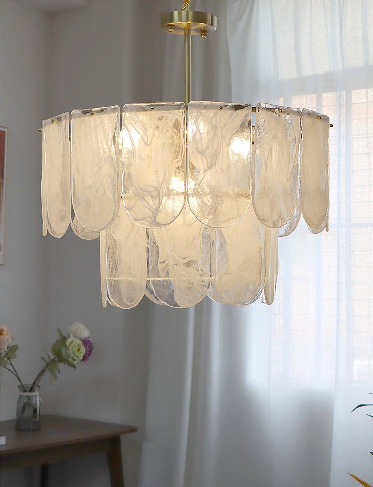 Lustre Camargue en verre et fer – vue 12