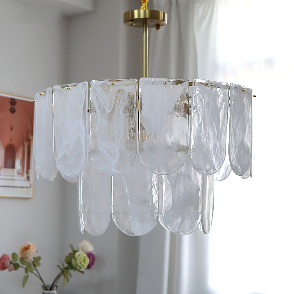 Lustre Camargue en verre et fer – vue 20