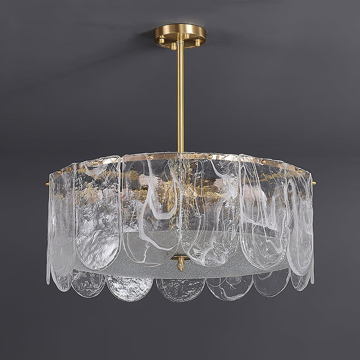 Lustre Camargue en verre et fer – vue 9