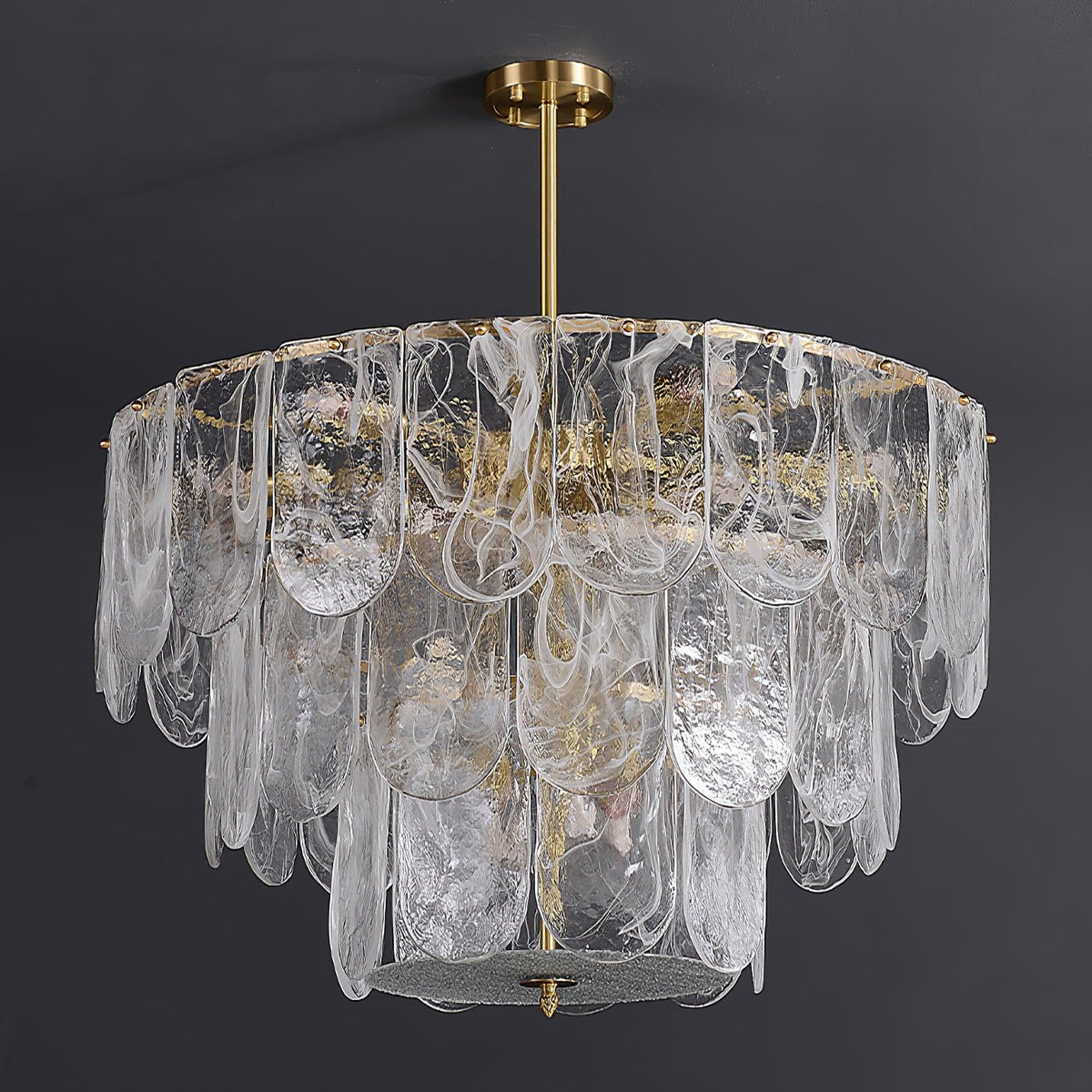 Lustre Camargue en verre et fer – vue 11