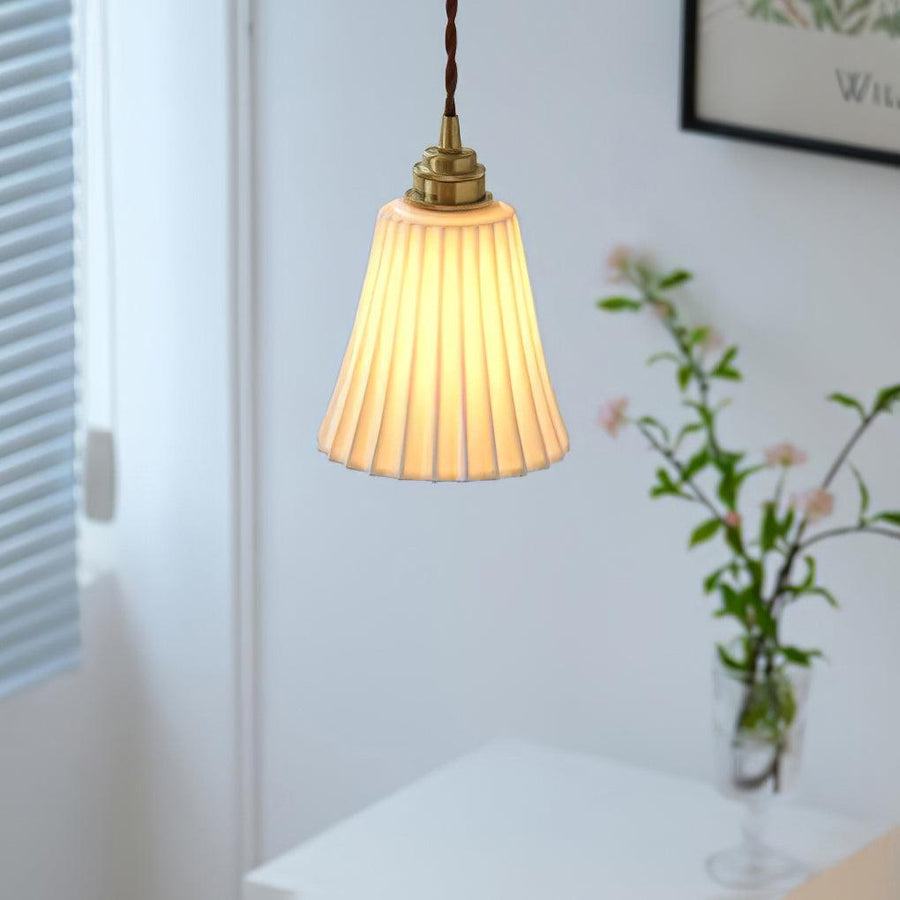 Suspension Arielle en céramique et laiton – vue 4