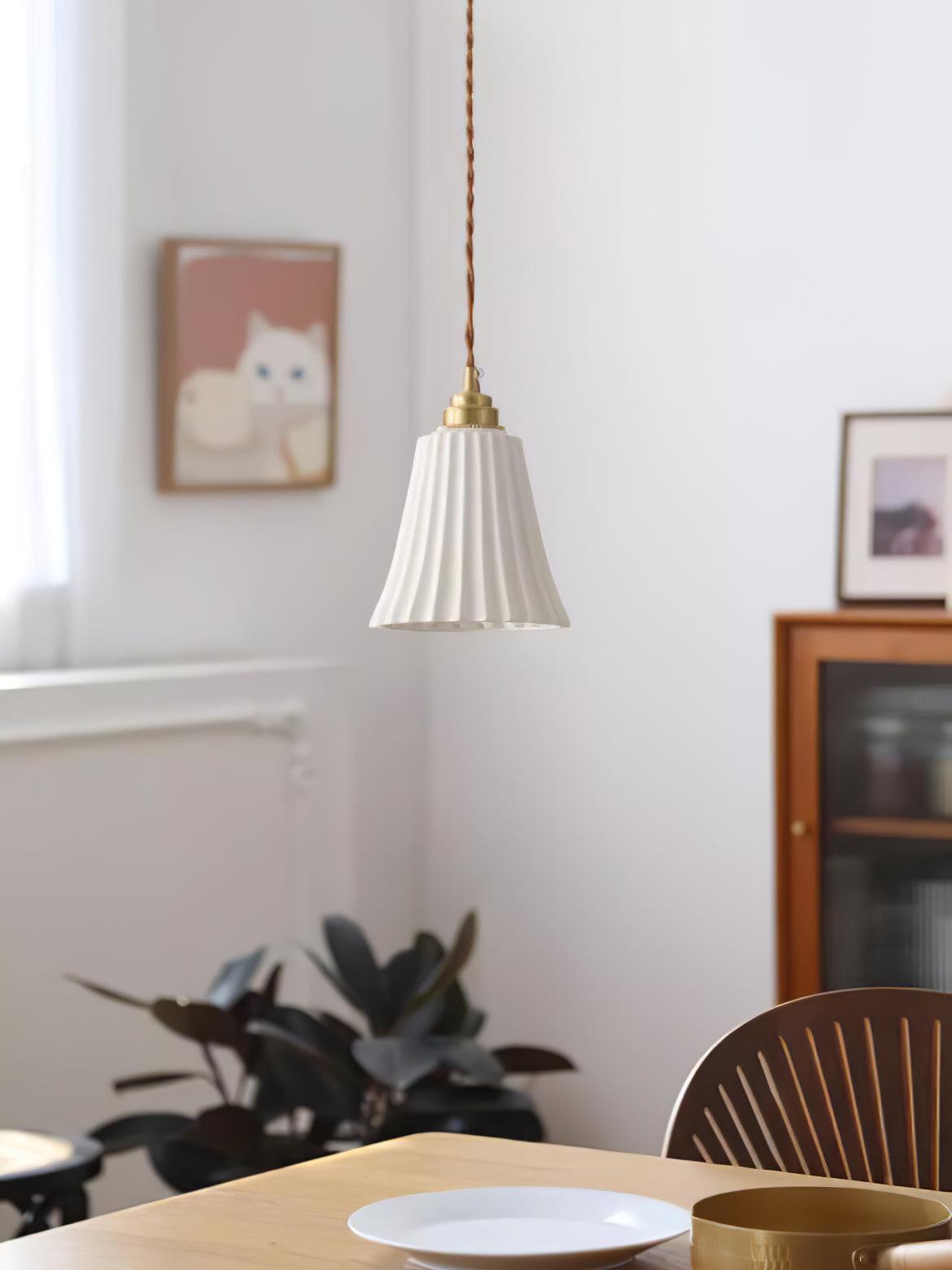 Suspension Arielle en céramique et laiton – vue 11