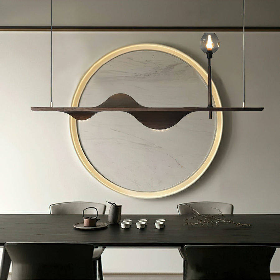 Lustre Pomone en bois et verre – vue 5
