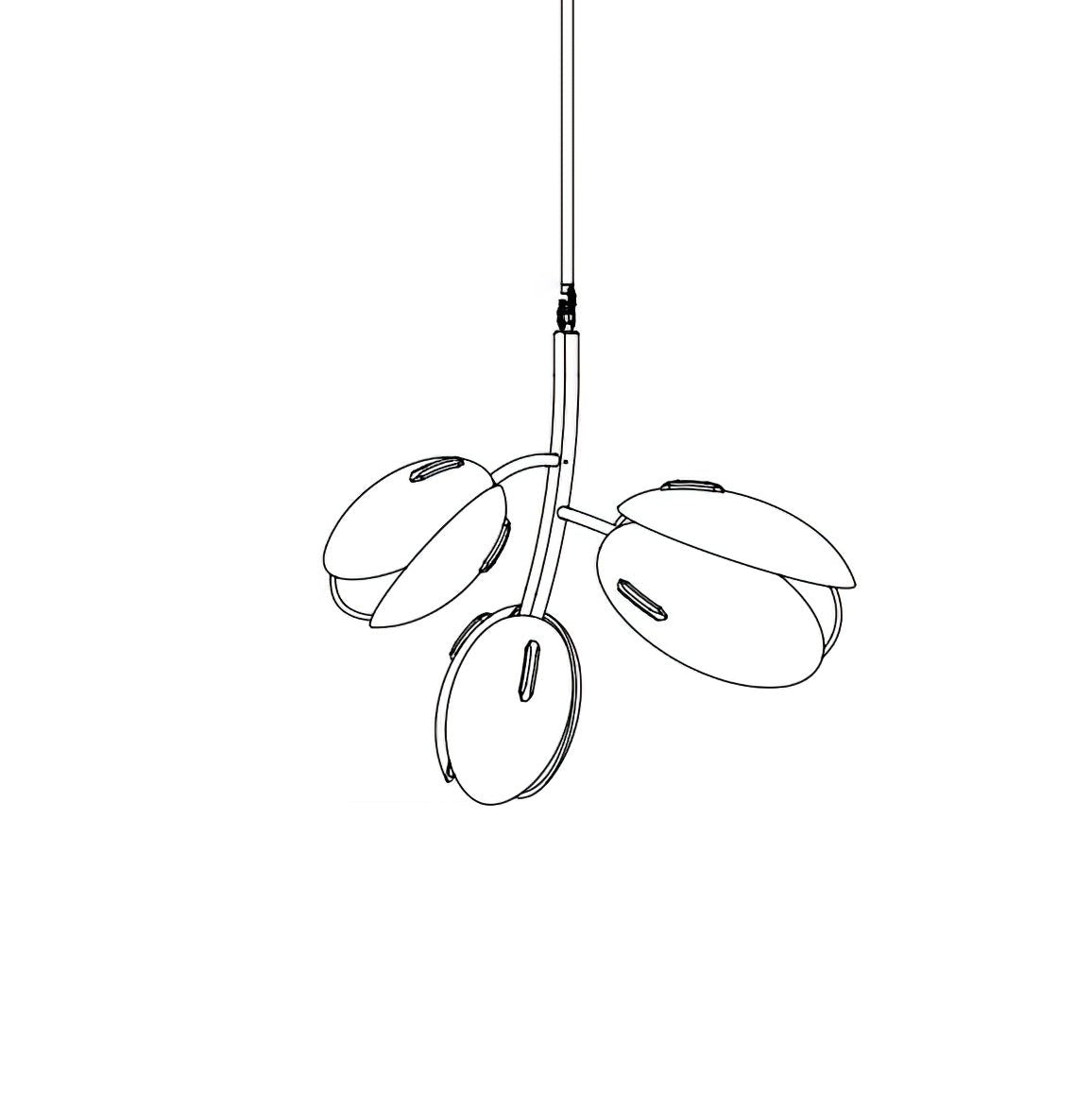 Lustre Anthracite en verre et métal – vue 49