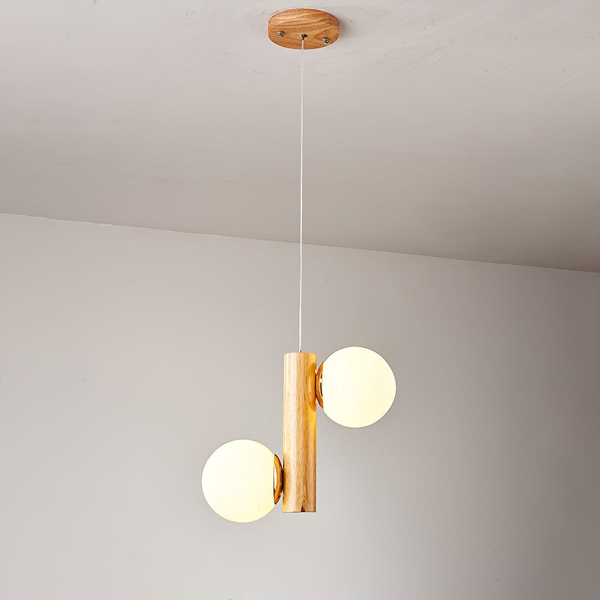Suspension Yeuse en bois et verre – vue 9
