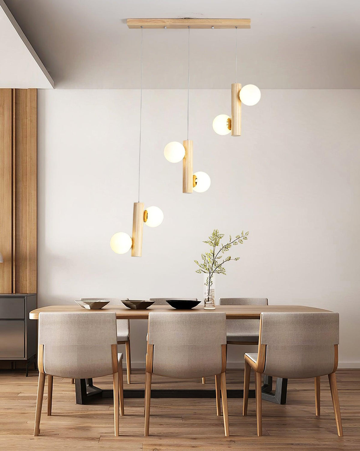 Suspension Yeuse en bois et verre – vue 24
