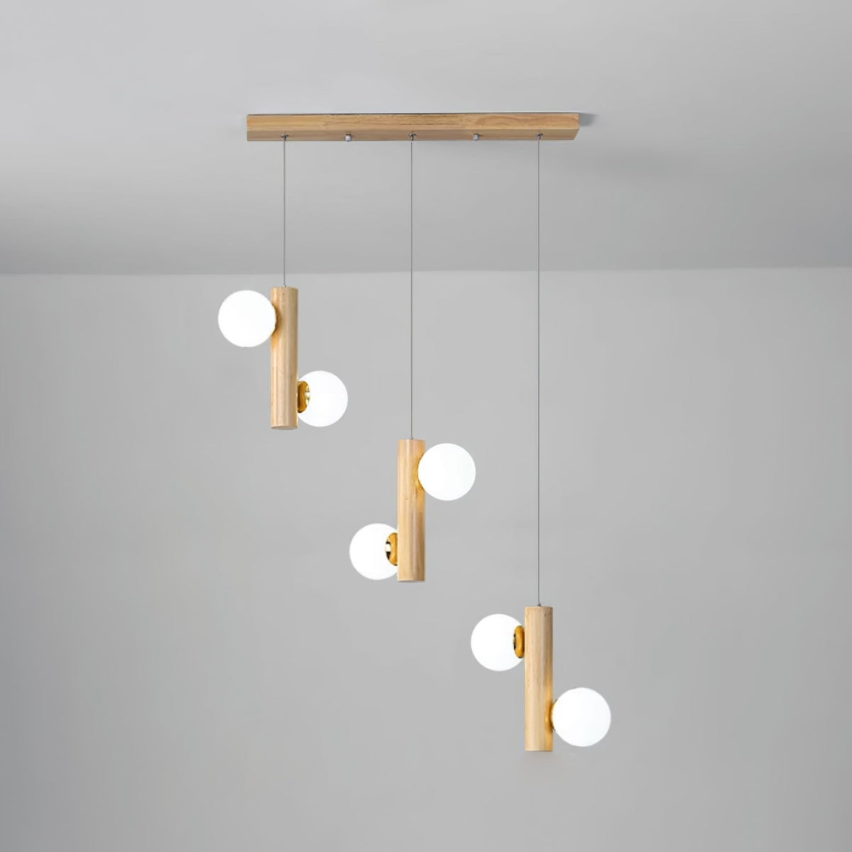 Suspension Yeuse en bois et verre – vue 14