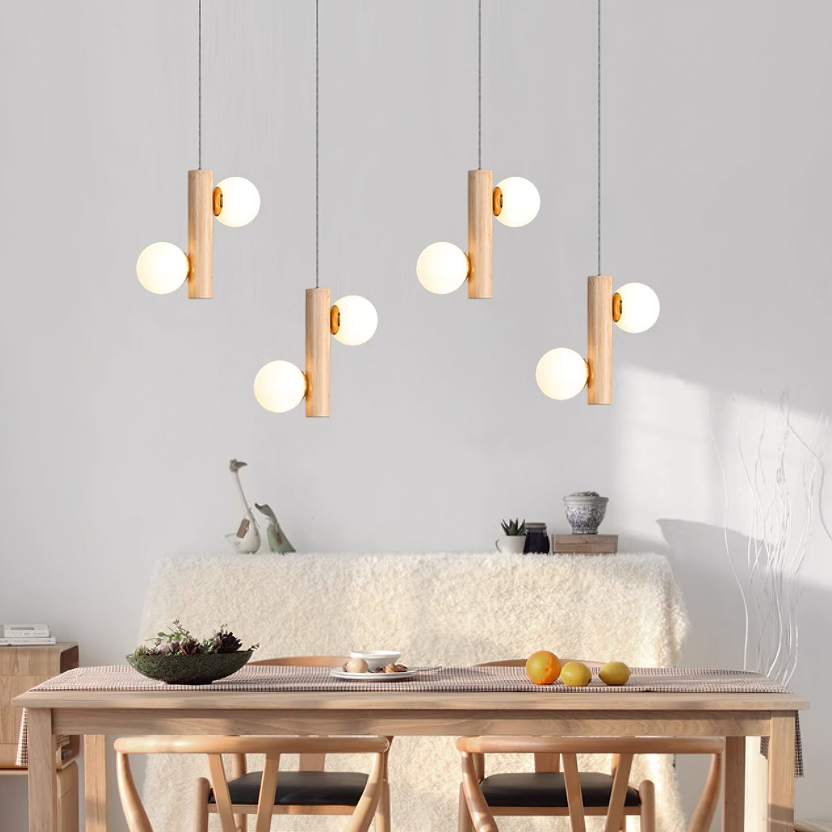 Suspension Yeuse en bois et verre – vue 8