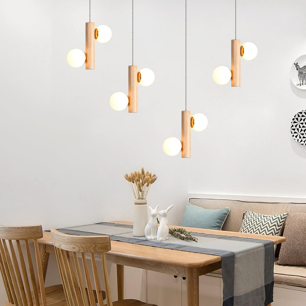 Suspension Yeuse en bois et verre – vue 19