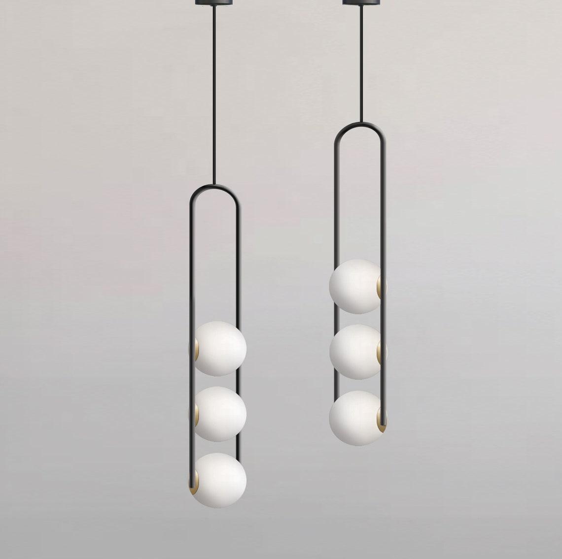 Suspension Musette en verre et fer – vue 15