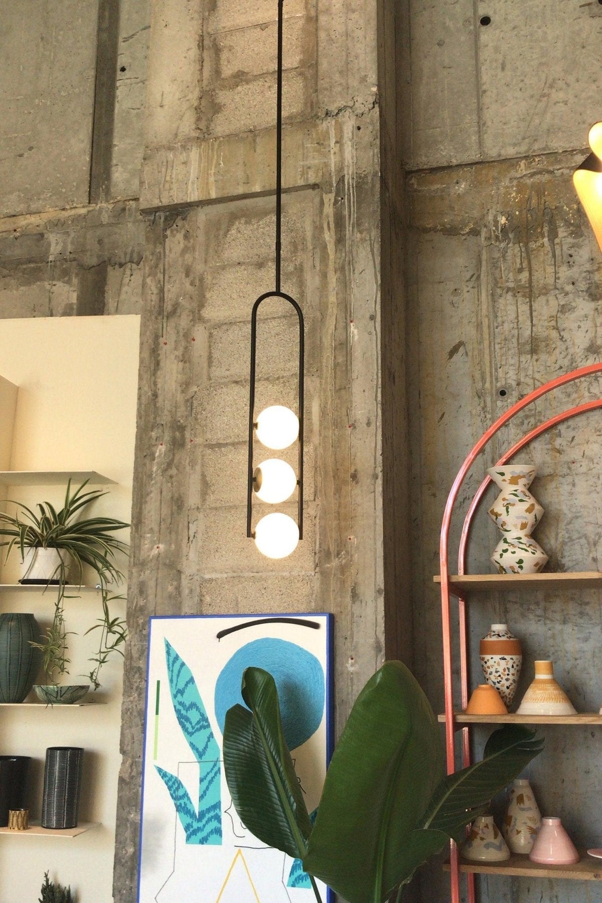 Suspension Musette en verre et fer – vue 2