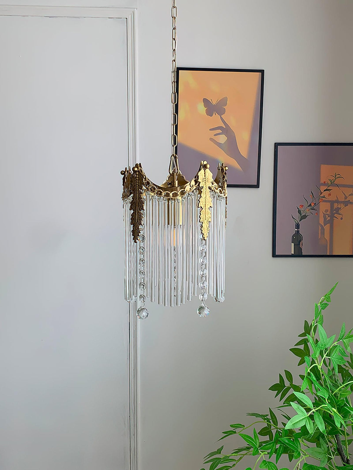 Suspension Phébus en verre et fer – vue 25