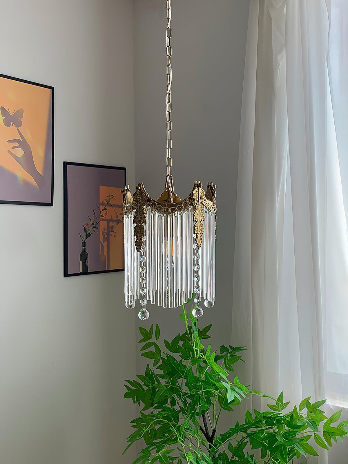 Suspension Phébus en verre et fer – vue 27