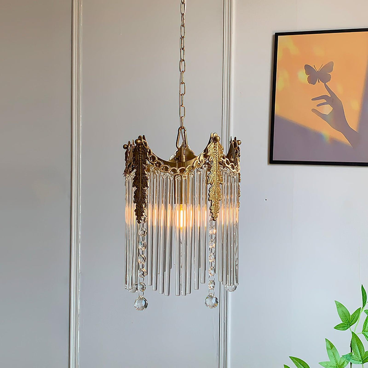 Suspension Phébus en verre et fer – vue 20
