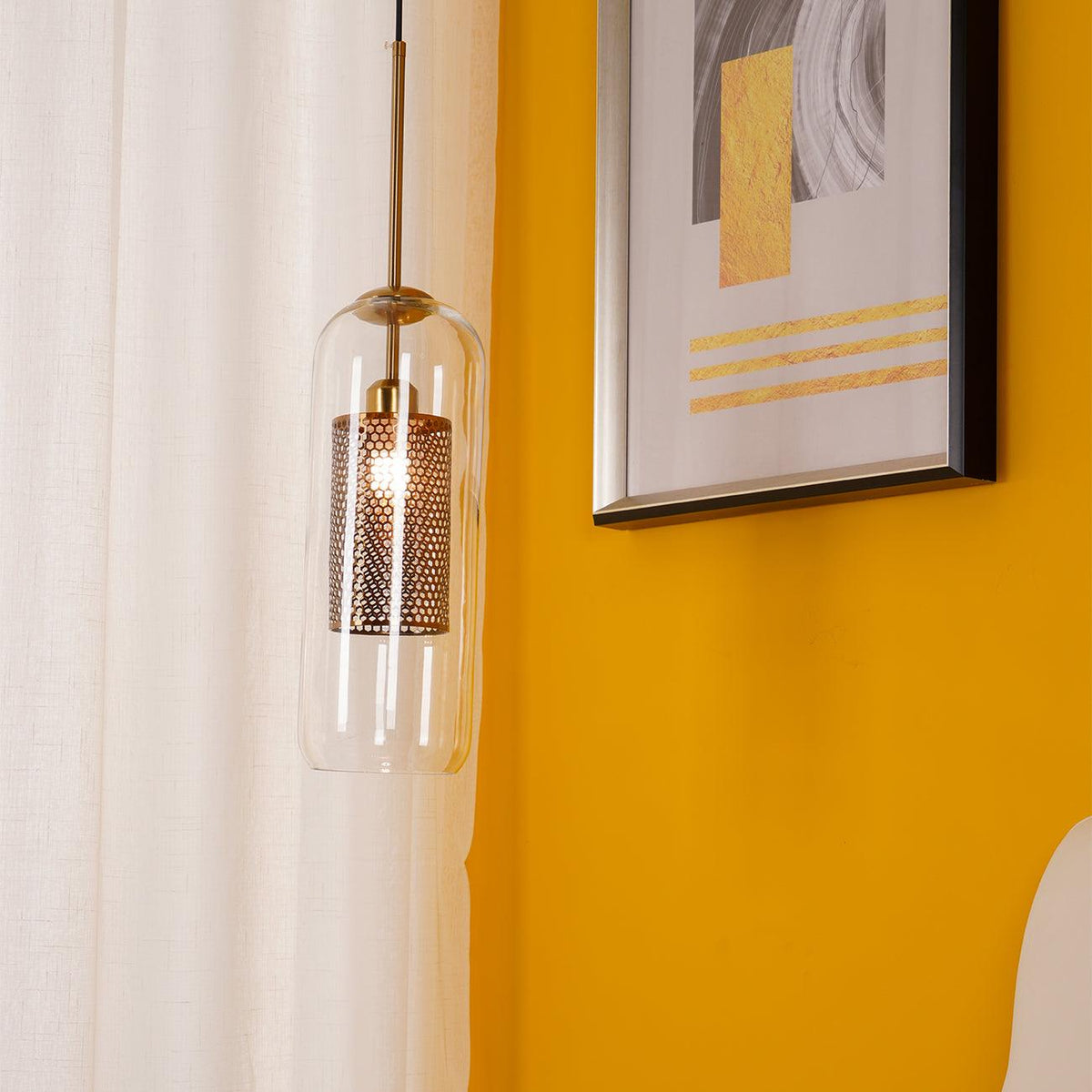 Suspension Ursule en verre et laiton – vue 20