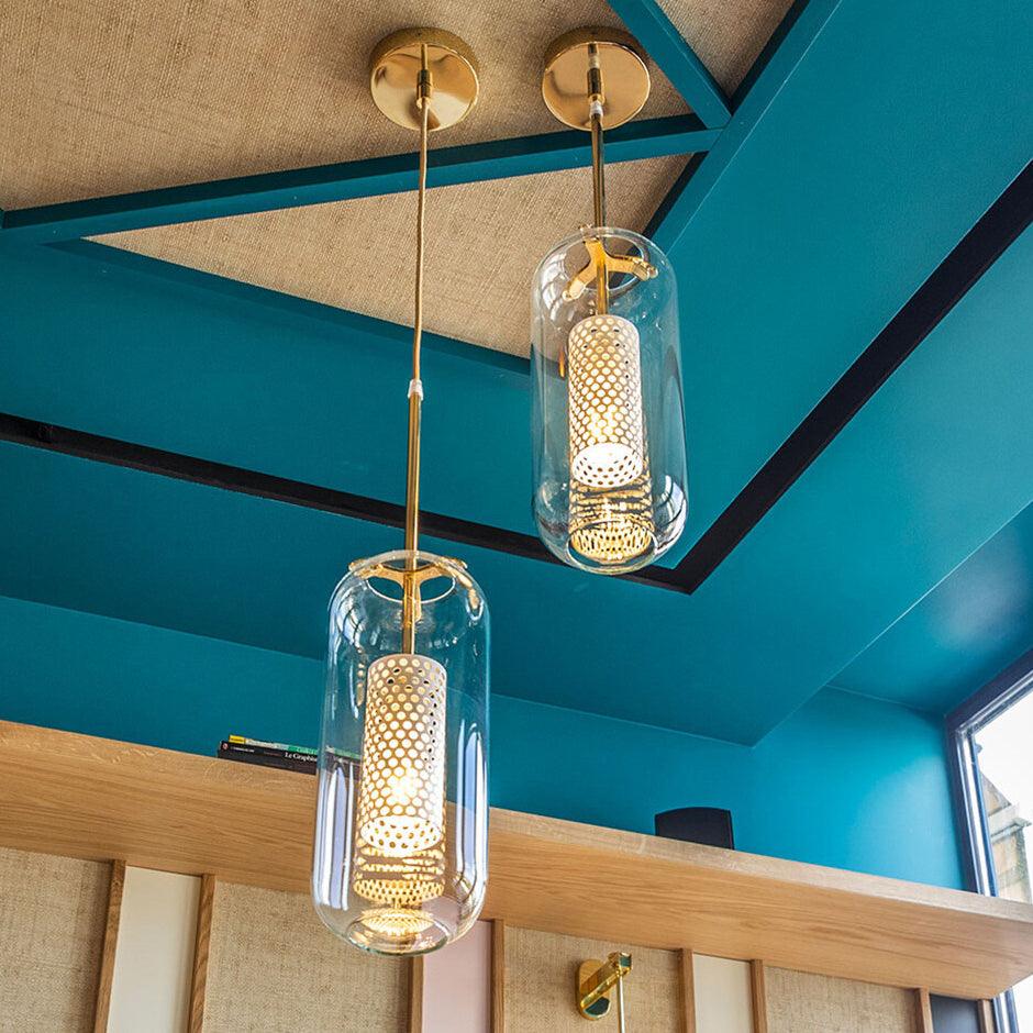 Suspension Ursule en verre et laiton – vue 26