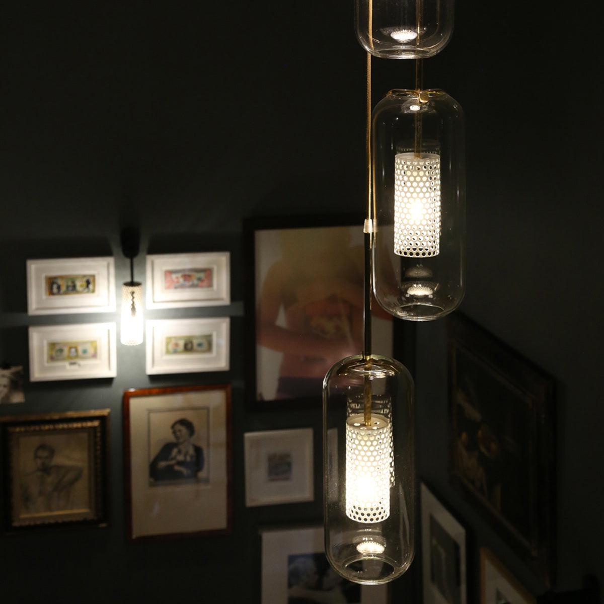 Suspension Ursule en verre et laiton – vue 12