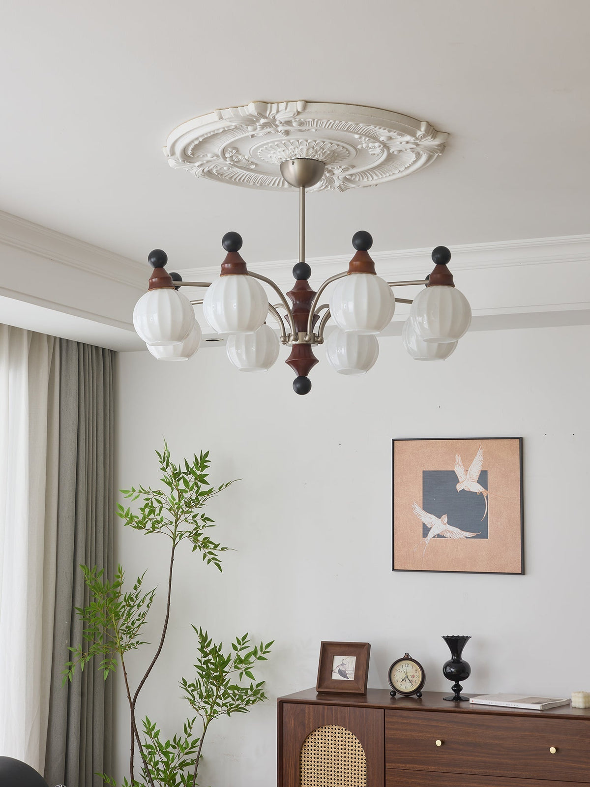 Lustre Rayon en bois et verre – vue 23