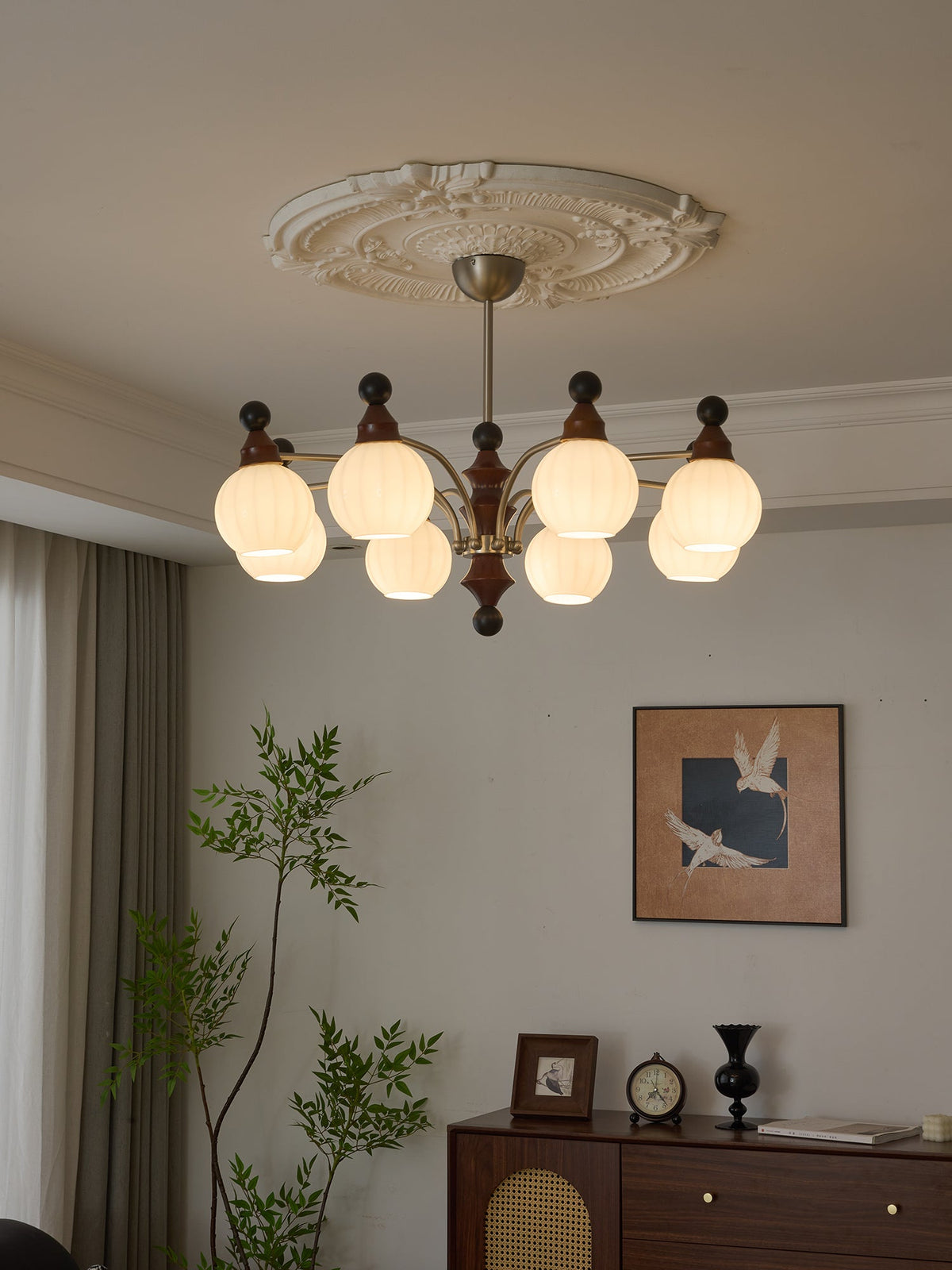 Lustre Rayon en bois et verre – vue 36