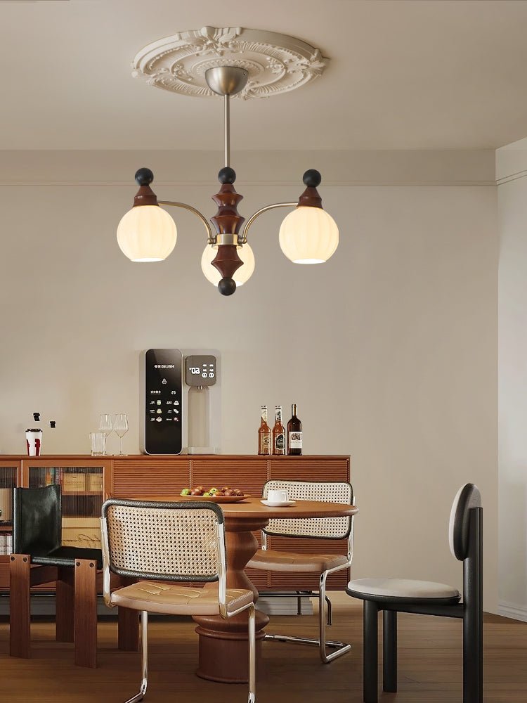 Lustre Rayon en bois et verre – vue 21
