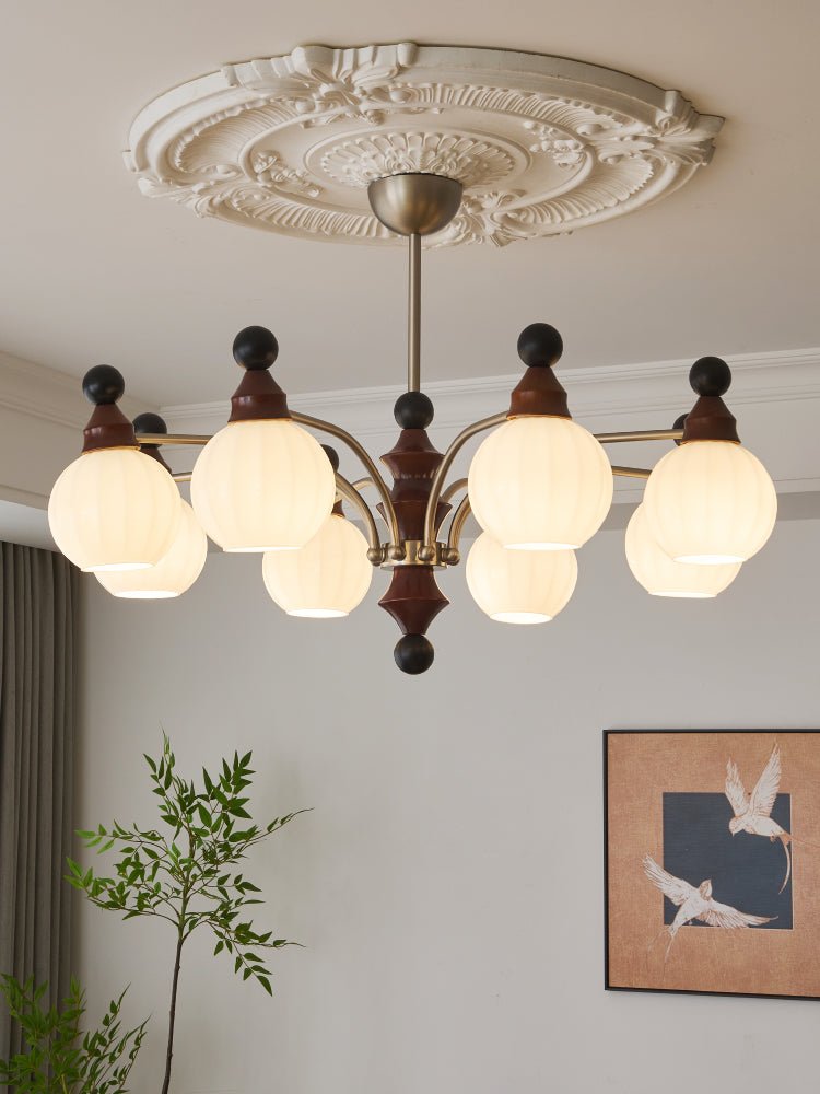 Lustre Rayon en bois et verre – vue 22