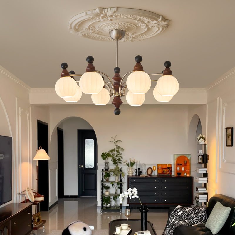 Lustre Rayon en bois et verre – vue 25