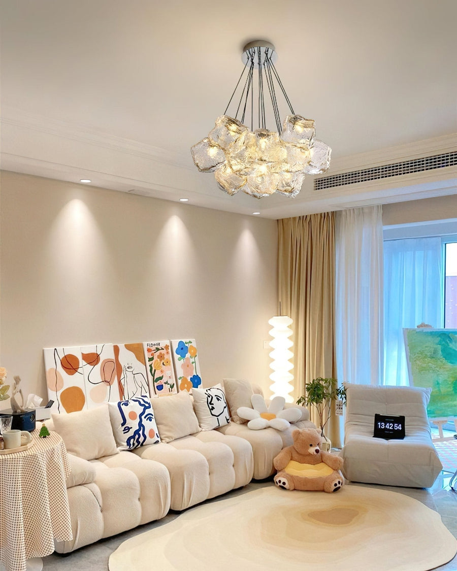 Lustre Noria en verre et fer – vue 2