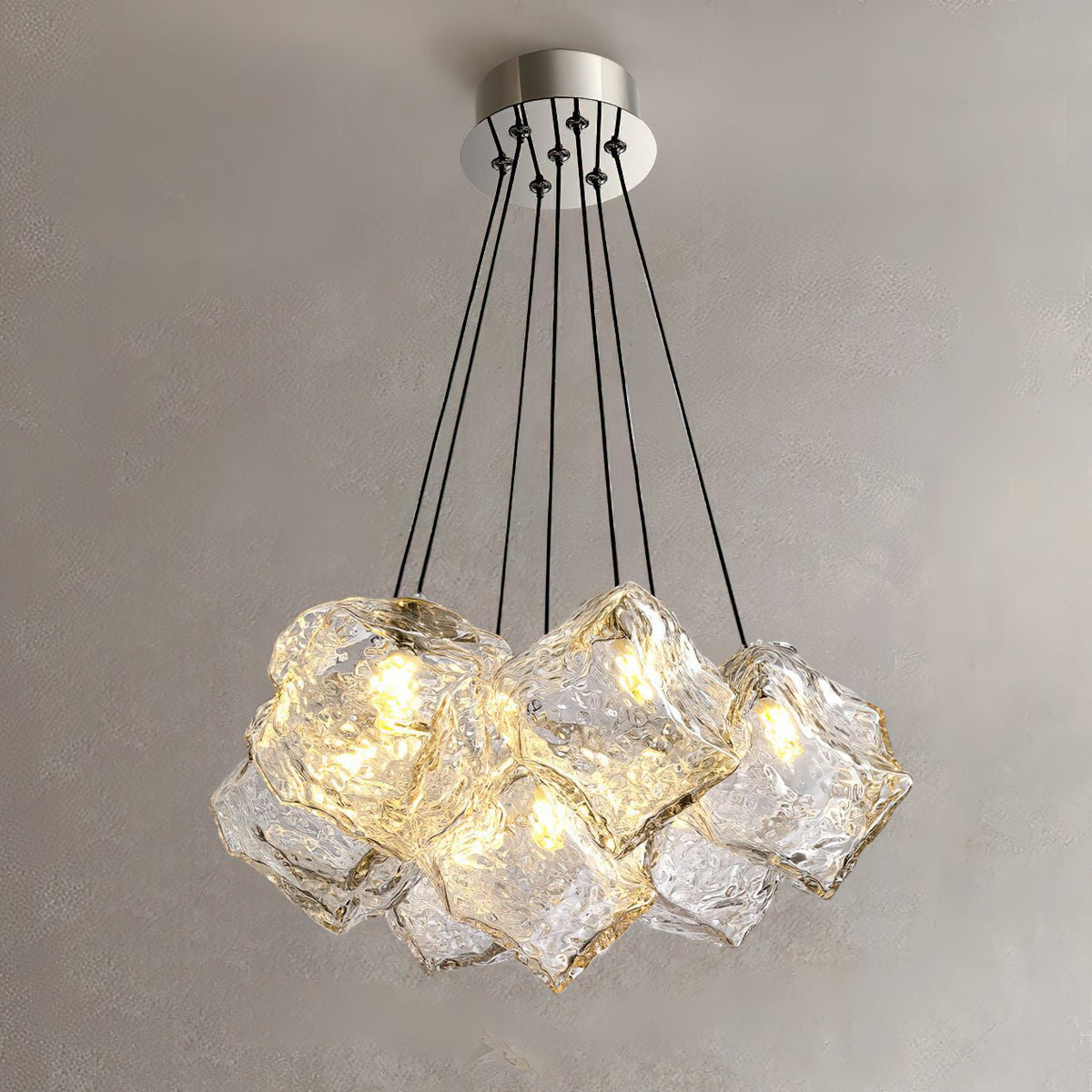 Lustre Noria en verre et fer – vue 10