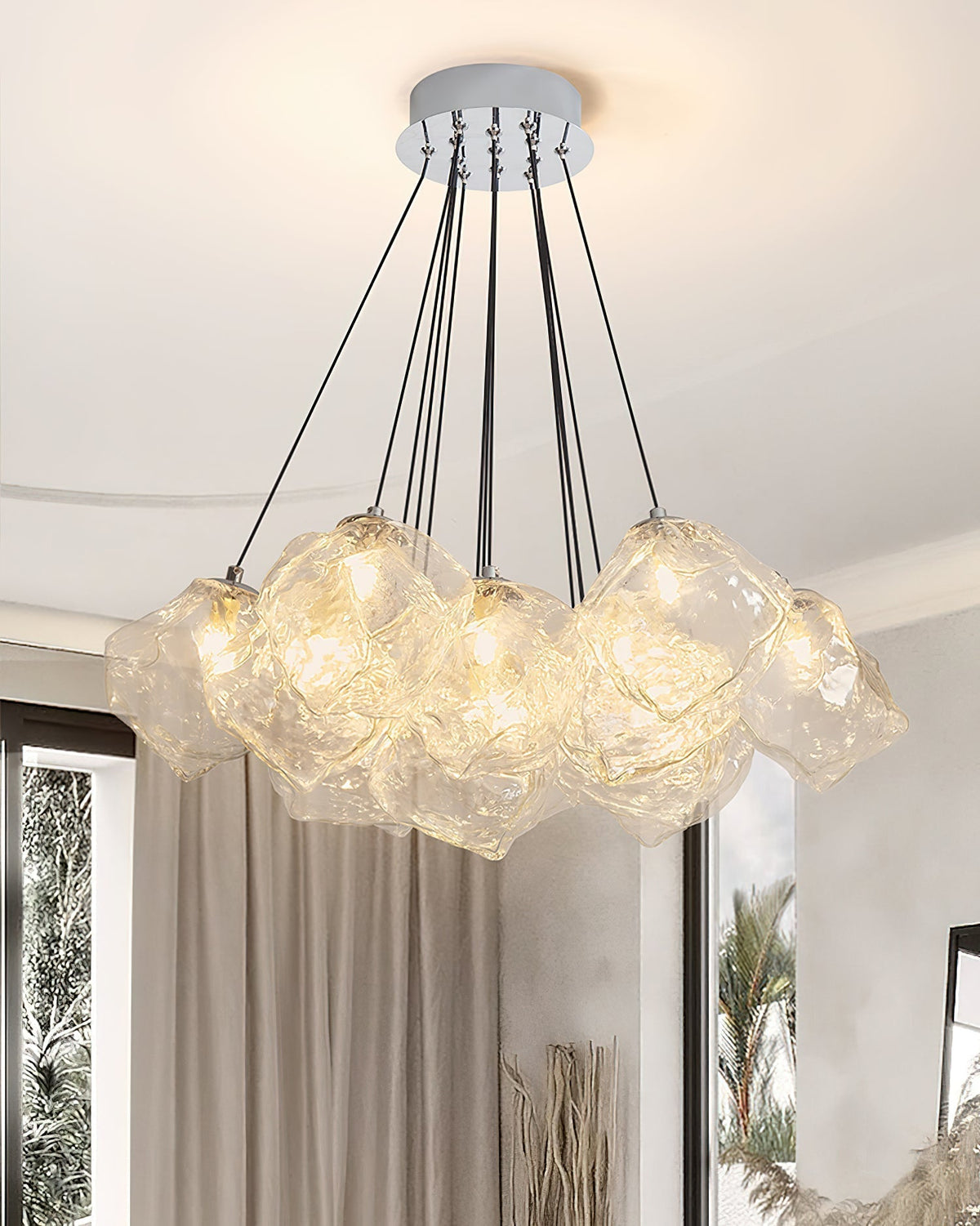 Lustre Noria en verre et fer – vue 14