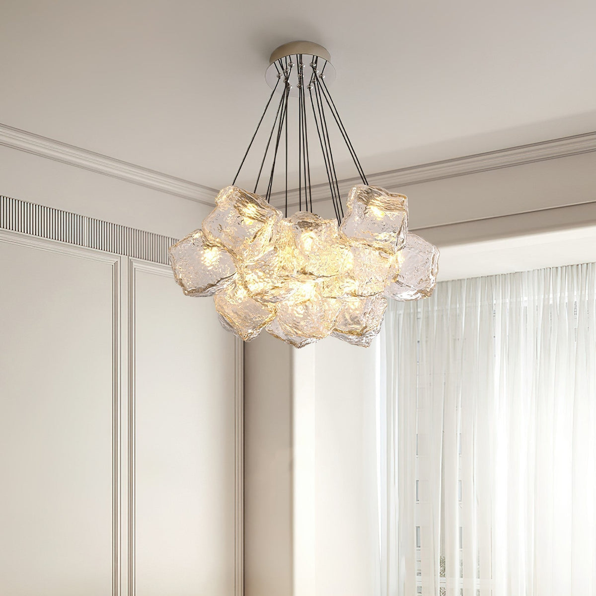 Lustre Noria en verre et fer – vue 12