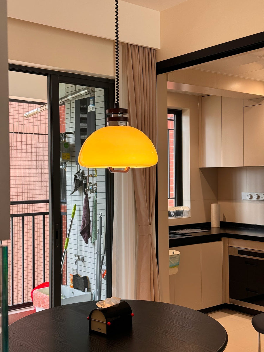 Suspension Éventail en bois et verre – vue 2