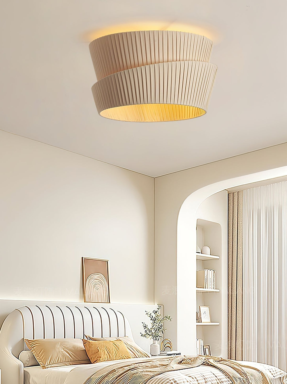Plafonnier Escarboucle en tissu et fer – vue 2