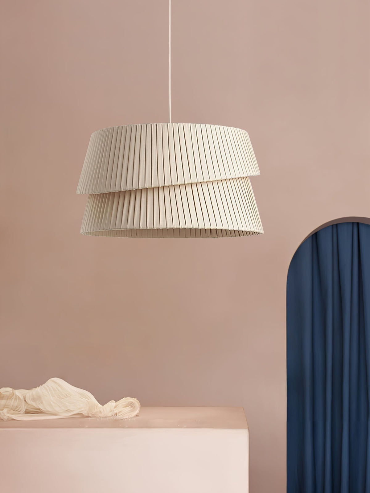 Suspension Tilleul en tissu et fer – vue 7