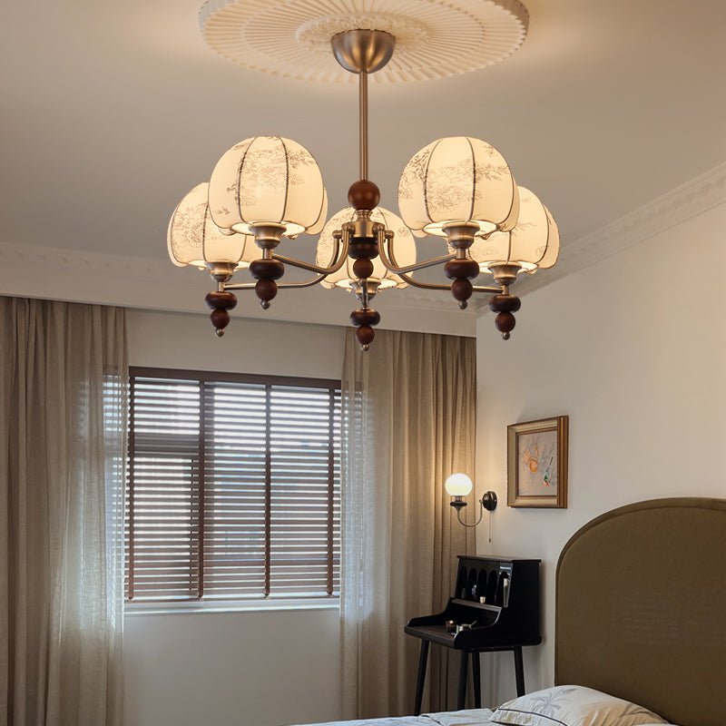 Lustre Romance en bois et tissu – vue 7