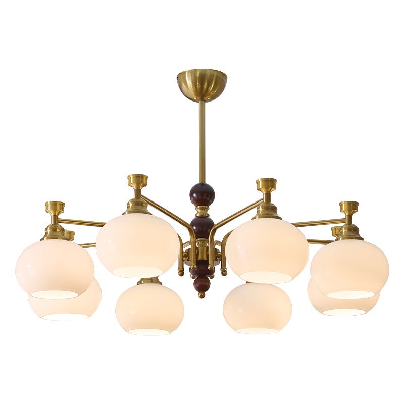 Lustre Acanthe en verre et bois – vue 18