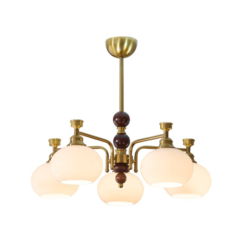 Lustre Acanthe en verre et bois – vue 5