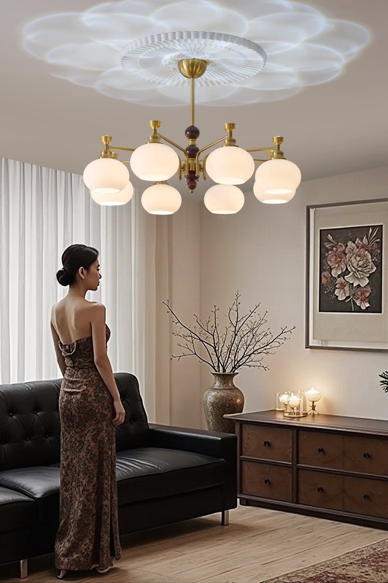 Lustre Acanthe en verre et bois – vue 27