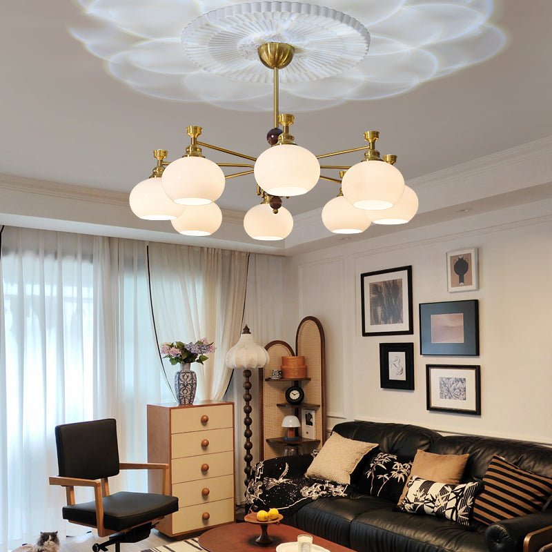 Lustre Acanthe en verre et bois – vue 30