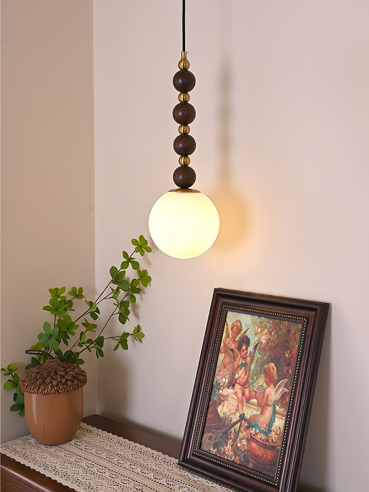Suspension Hameau en bois et verre – vue 15