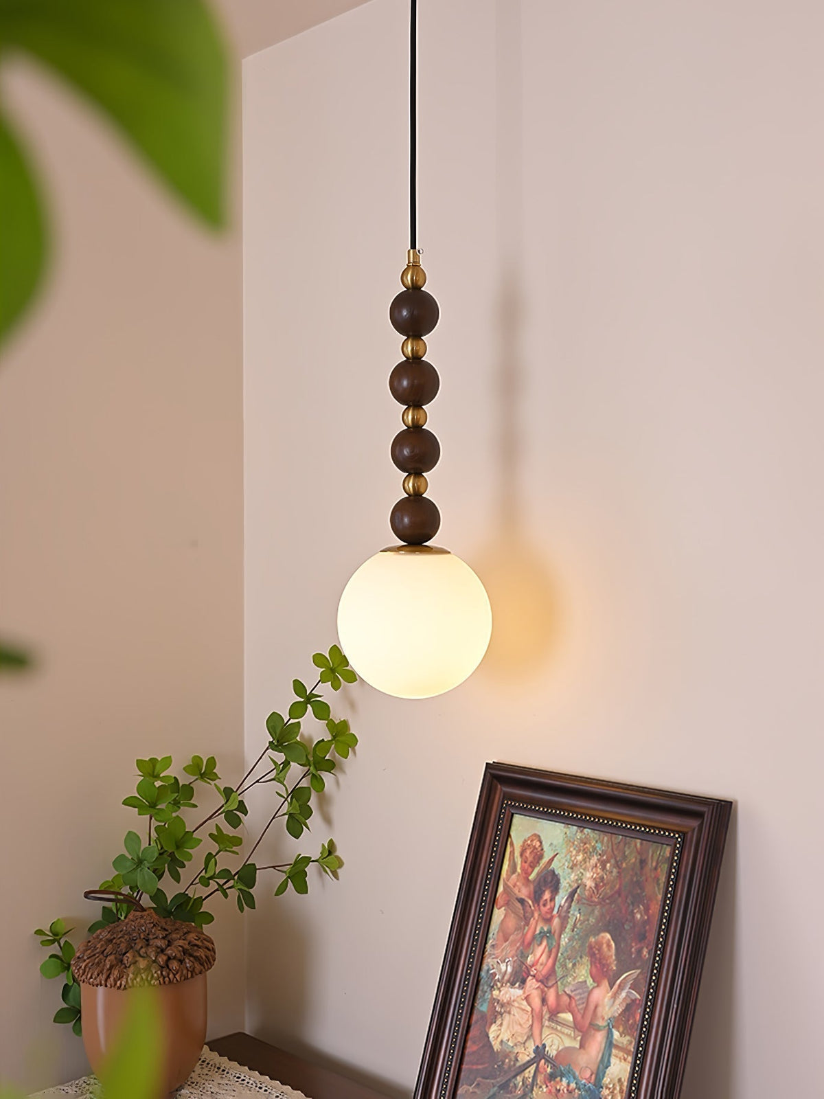 Suspension Hameau en bois et verre – vue 18