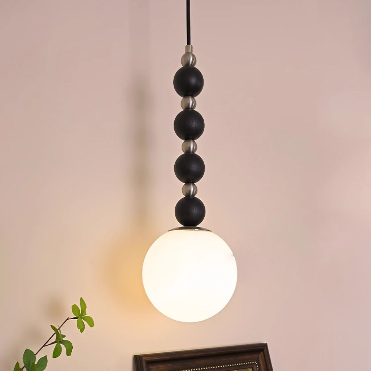 Suspension Hameau en bois et verre – vue 6
