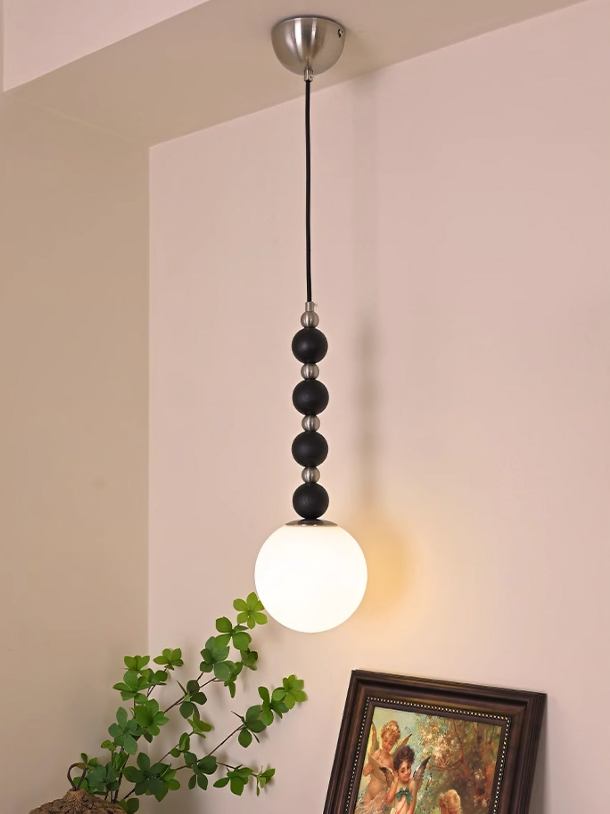 Suspension Hameau en bois et verre – vue 12