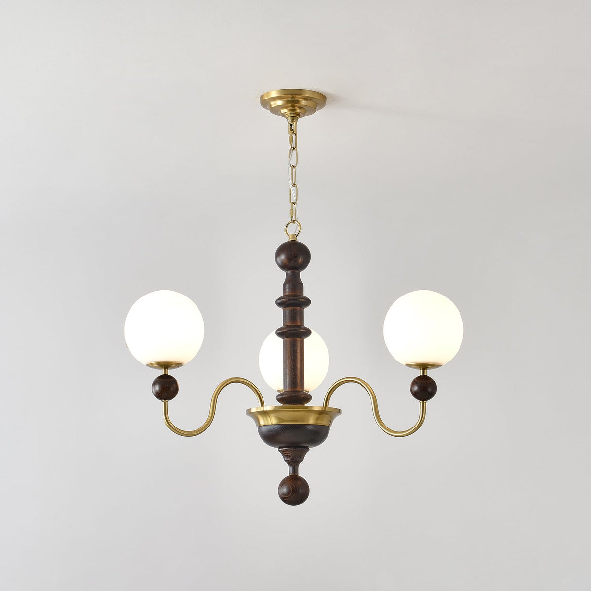 Lustre Narcisse en verre et bois – vue 7