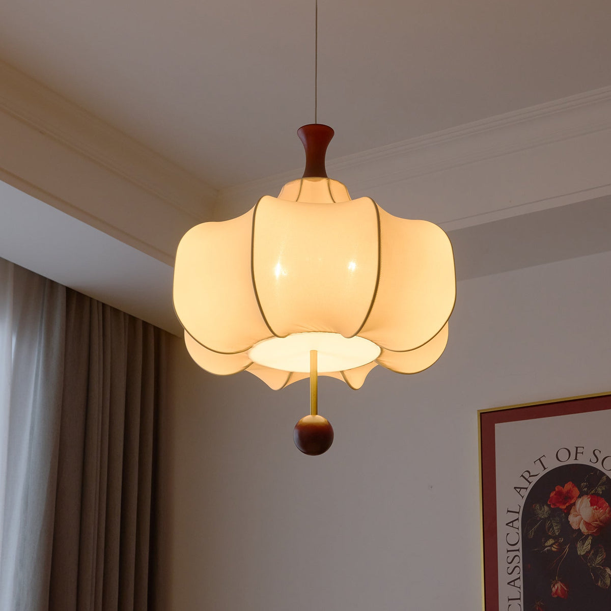 Suspension Tourterelle en bois et tissu – vue 16