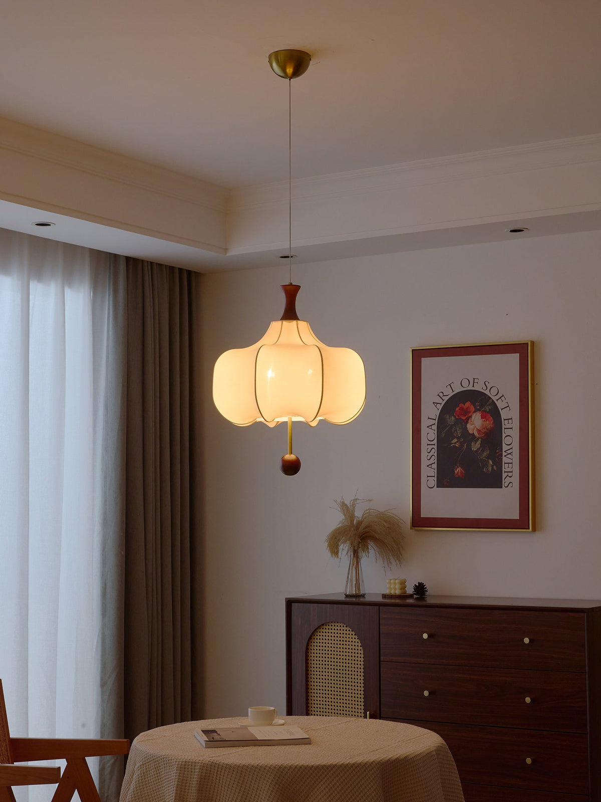 Suspension Tourterelle en bois et tissu – vue 12