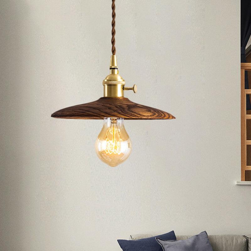 Suspension Primerose en laiton et noyer – vue 16