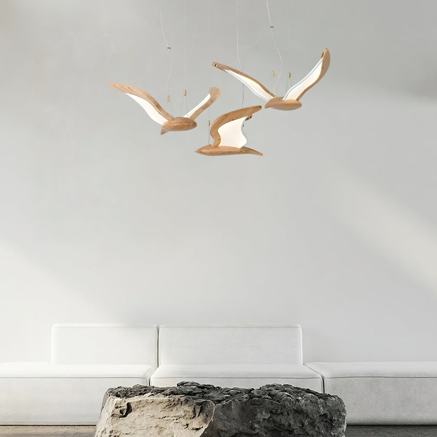 Lustre Mélusine en bois et métal – vue 5
