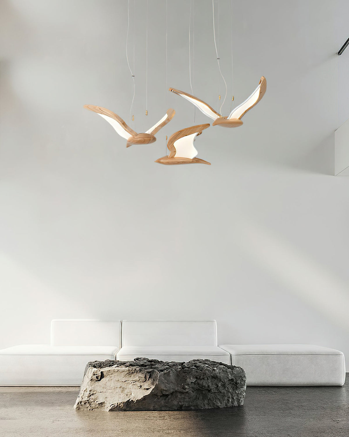 Lustre Mélusine en bois et métal – vue 10