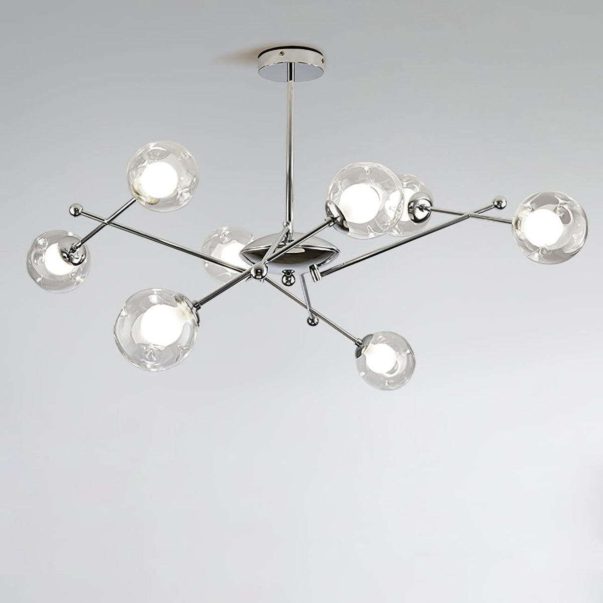 Lustre Érable en verre et métal – vue 15